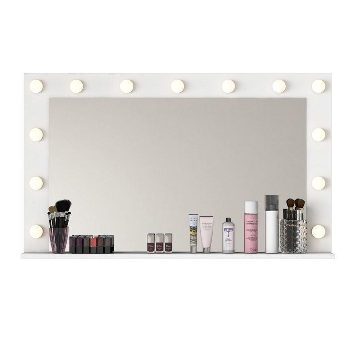 Hanah Home Mesa de Maquillaje Blanca con 13 Focos